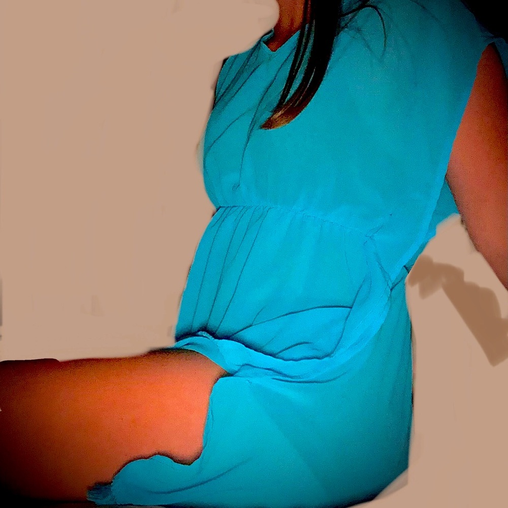 Blue Bathing suit cover short mesh kinda